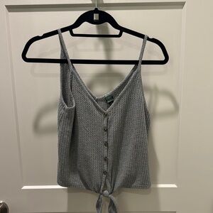 Wild Fable Gray Ribbed Buttoned Camisole